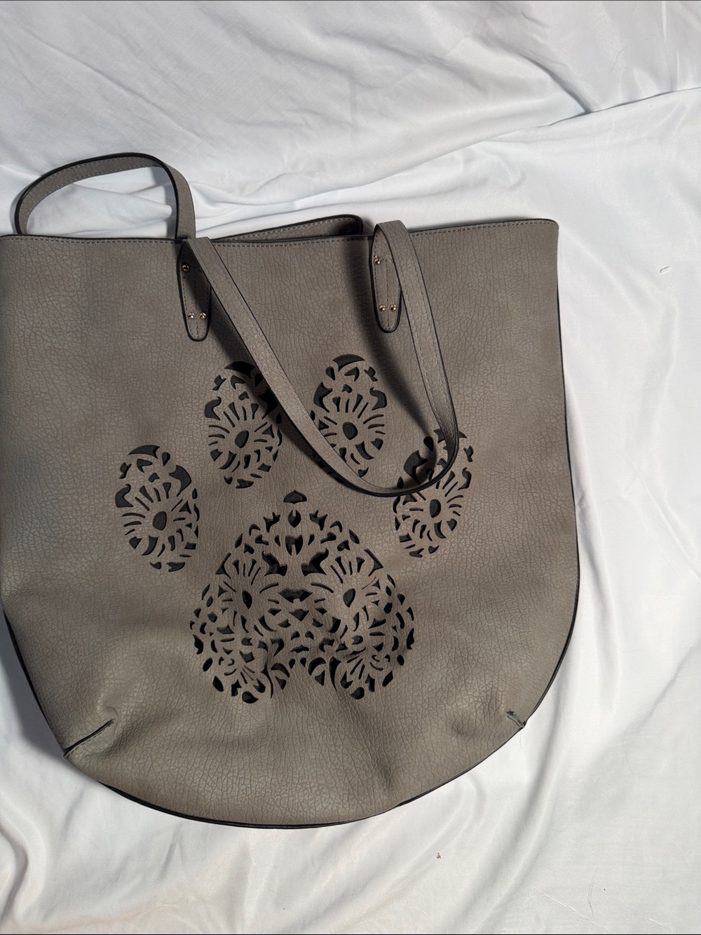 Gray Laser-Cut Paw Tote Bag - Women